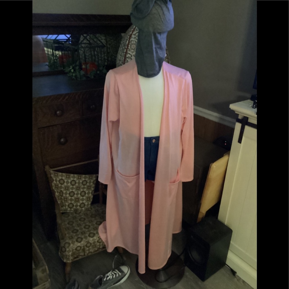 LuLaRoe Sarah duster-Large, baby pink